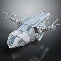 Futuristic Silver Aircraft With Multiple Rotors Sleek Design And Reflective Surface 3d model