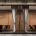 Modern Restaurant Interior With Wooden Walls Chandeliers Bar Counter And Tables Chairs