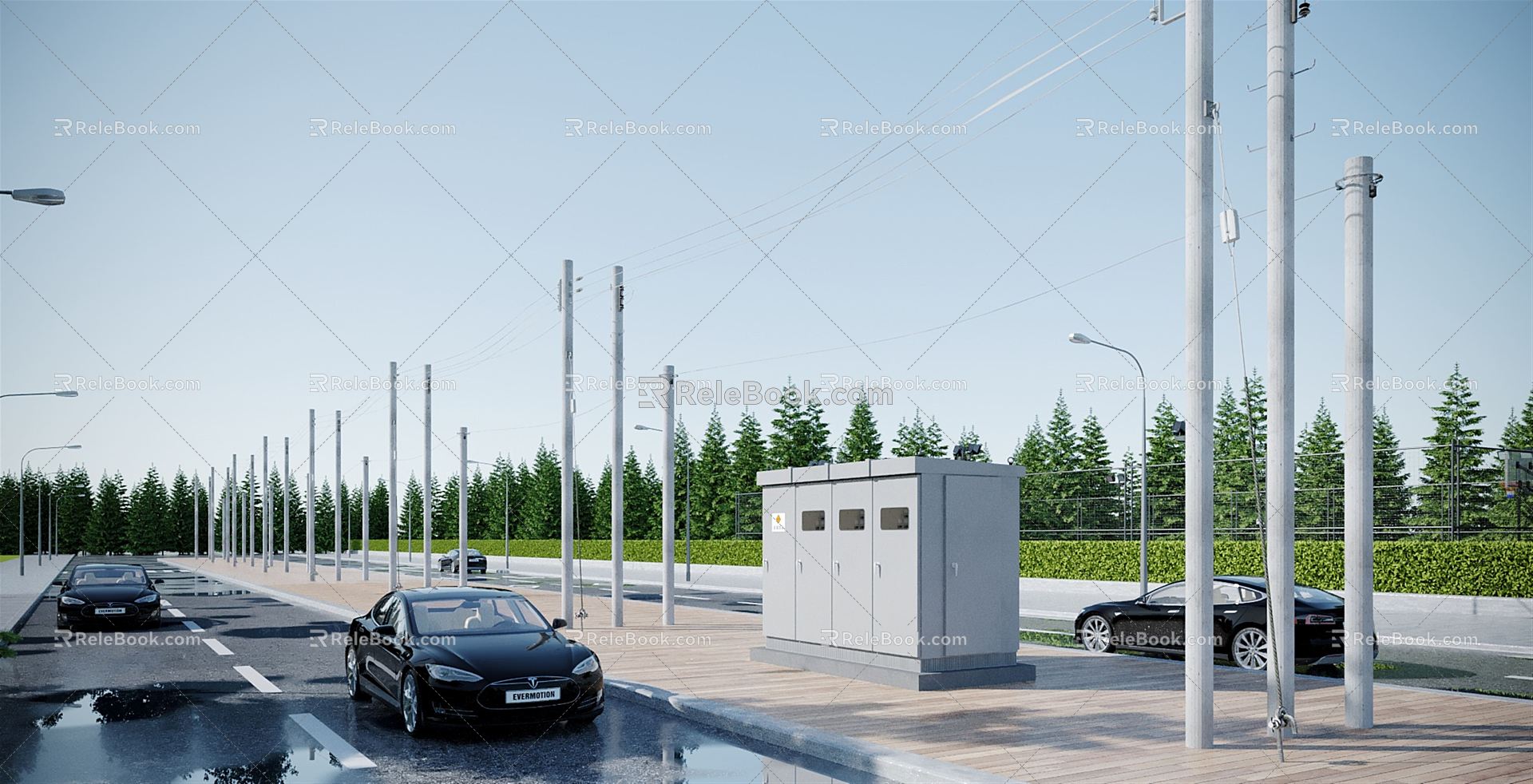 modern electric pole electric pole electric tower 3d model