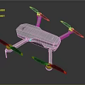 White Drone With Four Propellers Featuring Orange Tipped Blades And Modern Design