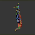 Vibrant Fantasy Game Movie Character With Colorful Feathered Wings Bird Head Decoration And Clawed Feet