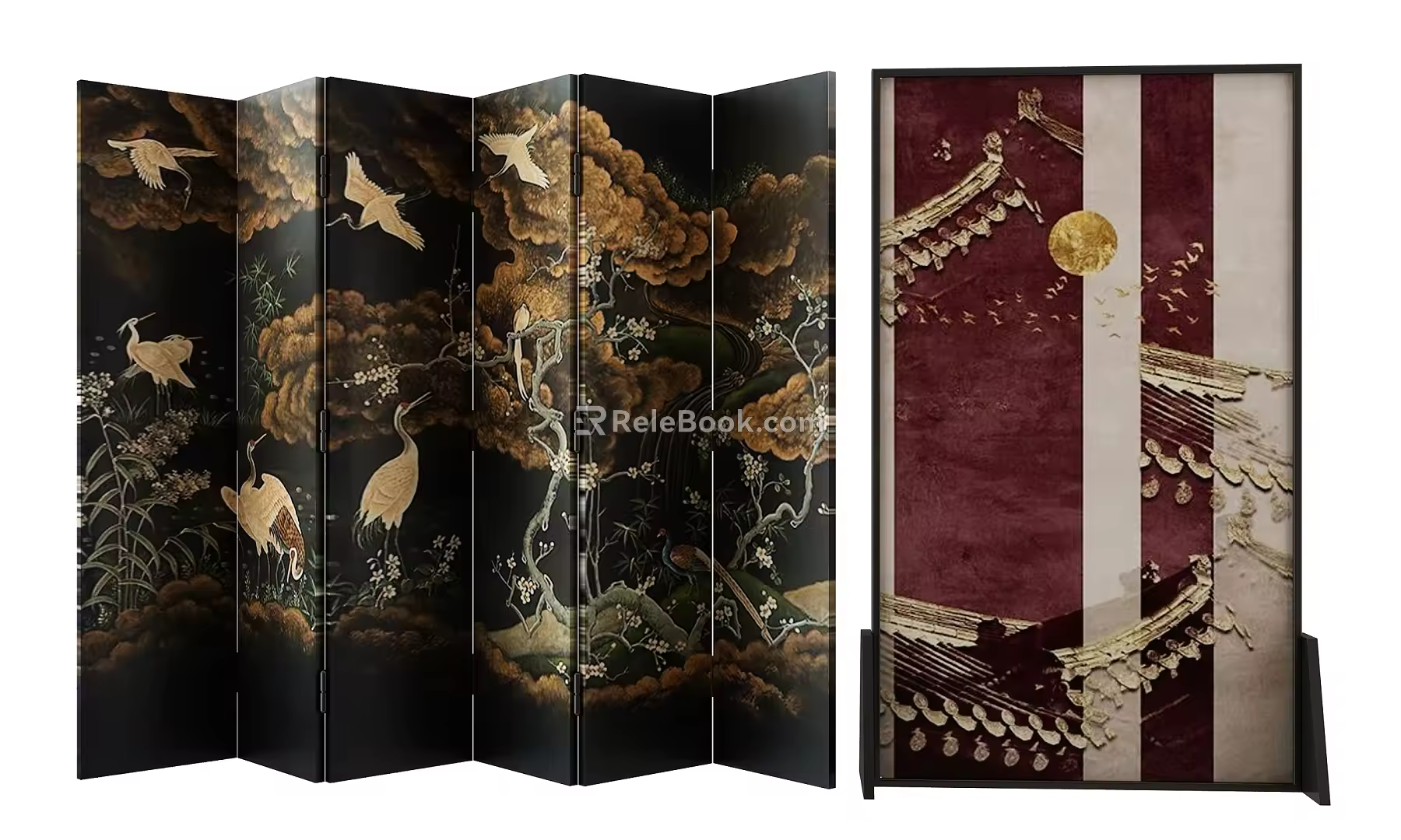 new chinese style screen 3d model