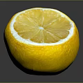 Fresh Sliced Lemon With Yellow Flesh And White Rind On Dark Background With Reflection