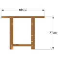 Wooden Outdoor Table with 102cm Length 77cm Height and Cross Leg Design