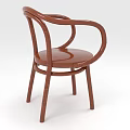 Elegant Wooden Single Chair With Curved Armrests And Modern Simple Design