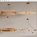 Modern Circular Chandeliers With Metal Frames And Warm Lighting For Interior Design 3d model