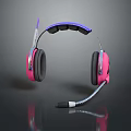 Pink And Purple Computer Gaming Headset With Microphone And Padded Ear Cups