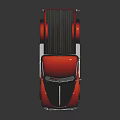 Classic Red And Black Pickup Truck With Flame Graphics On Dark Background