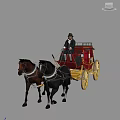 European-style aristocratic carriage driver 3d model