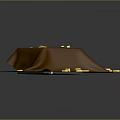 Pile of Gold Bars Covered by Brown Cloth with Scattered Pieces Around