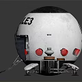 Capsule3 Corp Spherical Capsule Featuring White Body Black Top Red Dots And Ladder