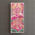 Two Pink Flamingos Animal Painting With Colorful Swirls And Decorative Floral Patterns