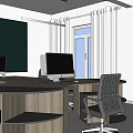 Modern Monitoring Room Command Center Office Monitoring Room 3d model