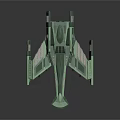Futuristic Sci-Fi Spaceship With Sleek Aerodynamic Design And Glowing Green Accents