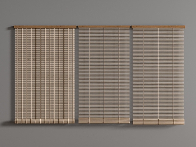 New Chinese Bamboo Curtain Roller Curtain 3d model