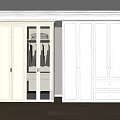 White Wardrobe With Modern Design Glass Doors And Drawers For Bedroom Storage