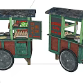 Functional Mobile Food Cart With Storage Drawers And Food Service Signage