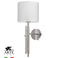 Modern Metal Wall Sconce With White Fabric Shade And Cylindrical Pole Design