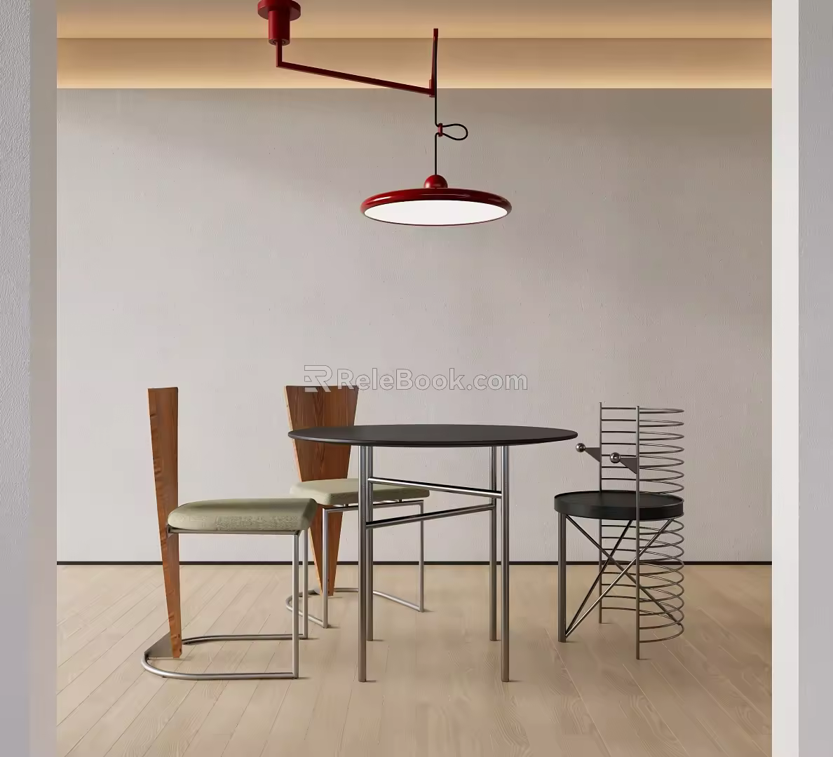 Modern Dining Table and Chair Combination 3d model