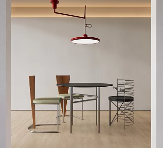 Modern Dining Table and Chair Combination 3d model