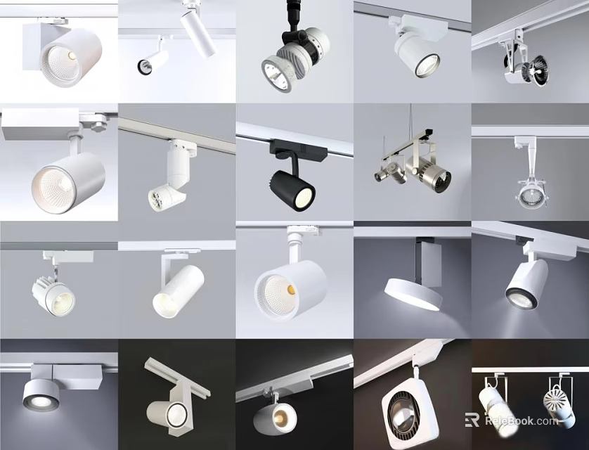 Sleek Modern Downlights And Spotlights With Various Styles For Home Ceiling Lighting 3d model 
