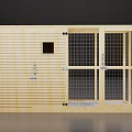 Light Wood Decorative Ornament Set With Grid Doors Small Window And Smooth Surface