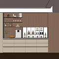 Modern Decorative Cabinet With Wooden And White Finish Open Shelves Closed Compartments And Decorative Items
