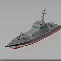 White Rescue Water Transport Vessel With Red Bottom Antenna Green Windows And Red Cross Markings