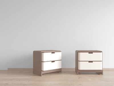 Two Modern Minimalist Entryway Side Cabinets With Wooden White Drawer Design For Interior Decor 3d model