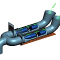 Mine ventilation equipment and animation display 3d model