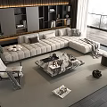 Modern Sofa Coffee Table Combination Sofa Coffee Table Multi-person Sofa Living Room 3d model