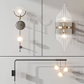 Modern Stylish Wall Lights With Metal Frames Glass Shades And Warm Glow