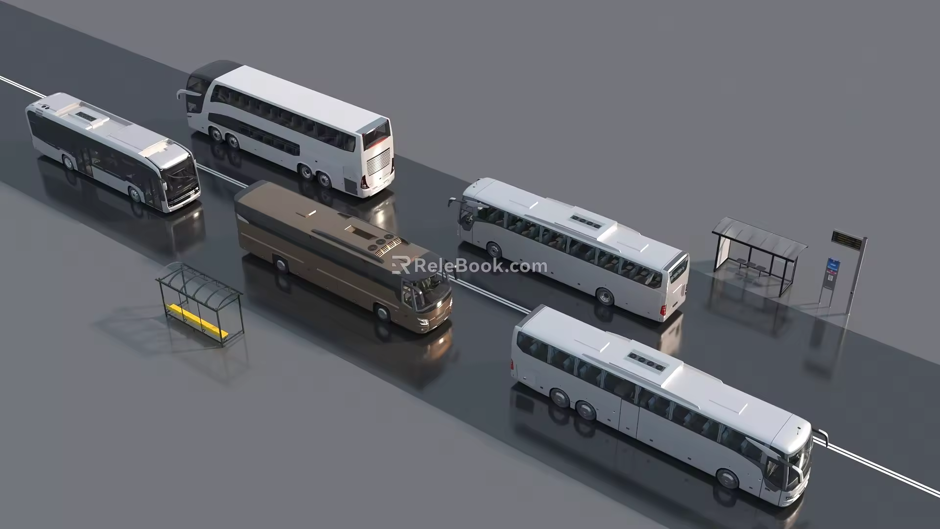 Modern Bus 3d model