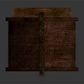 Traditional Small Wooden Building With Red Sloped Roof And Eave Decorations