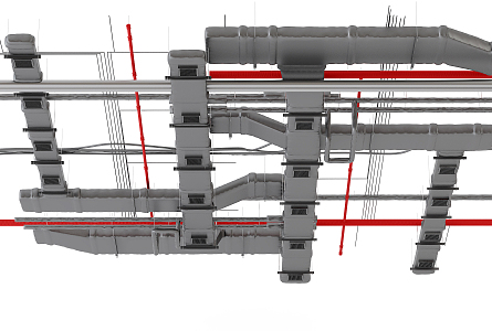 Industrial LOFT pipe ceiling pipe 3d model