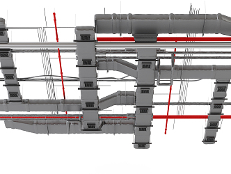 Industrial LOFT pipe ceiling pipe 3d model