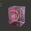Sleek Silver Compact Desktop PC With Circular Transparent Panel And Control Interface