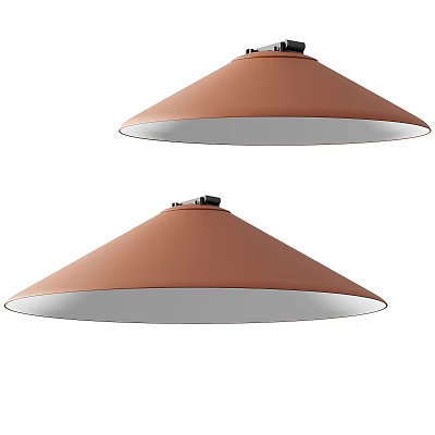 Stylish Copper Cone Shaped Ceiling Pendant Lights With White Inner Shade For Interior Decoration 3d model