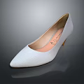 White Elegant Women's High Heels With Pointed Toe And Slim Heel