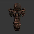Artistic Copper Jewelry With Intricate Mythical Face Carvings And Elaborate Patterns
