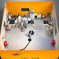 Orange Walled Operating Room Interior Featuring Surgical Equipment And Medical Tools