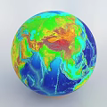 Globe Decorative Ornament With Vibrant Blue Ocean And Colored Land For Desktop Home Decor