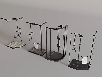 Modern Shower Rain Shower Room Shower Room 3d model