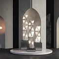 Modern Floor Lamps In Chic Interior With Arched Design Elements 3d model