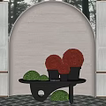 CCD Hotel End View Table Ornaments Floral Moss Combination Tree Table Lamp Floral Moss Ball Table 3d model