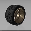 Black Car Tire With Gold Spoke Wheel Rim And Tread Pattern Design Car Parts