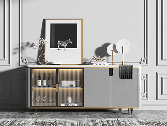 Light Luxury Sideboard 3d model