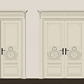 European-style double door European-style entrance door 3d model