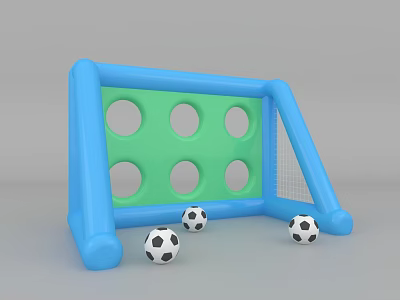 Inflatable Kids Soccer Goal With Multiple Target Holes And Mini Footballs 3d model