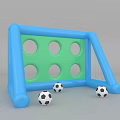 Inflatable Kids Soccer Goal With Multiple Target Holes And Mini Footballs